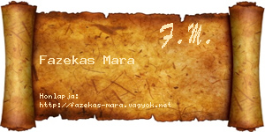 Fazekas Mara névjegykártya