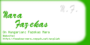 mara fazekas business card